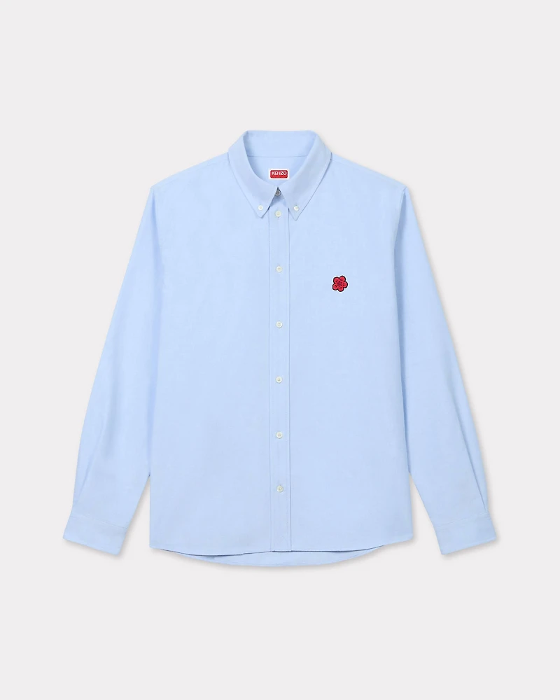 'Boke Flower' embroidered casual shirt cotton oxford