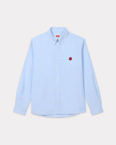 'Boke Flower' embroidered casual shirt cotton oxford