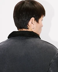 'KENZO Happy Tiger' embroidered utility fleece jacket Japanese denim