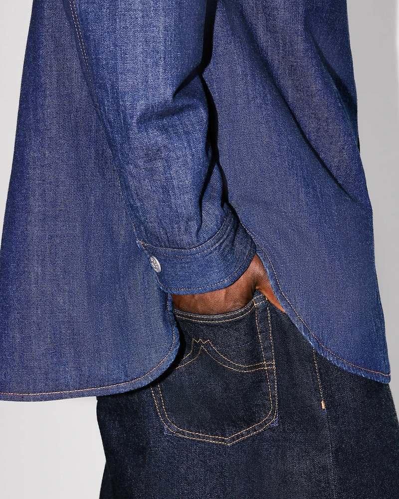 Padded overshirt Japanese denim