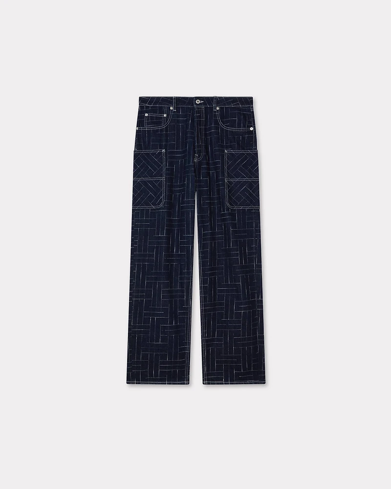 'KENZO Weave' cargo monkey fit jeans Japanese denim
