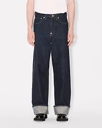 Turn up wide fit jeans Japanese denim