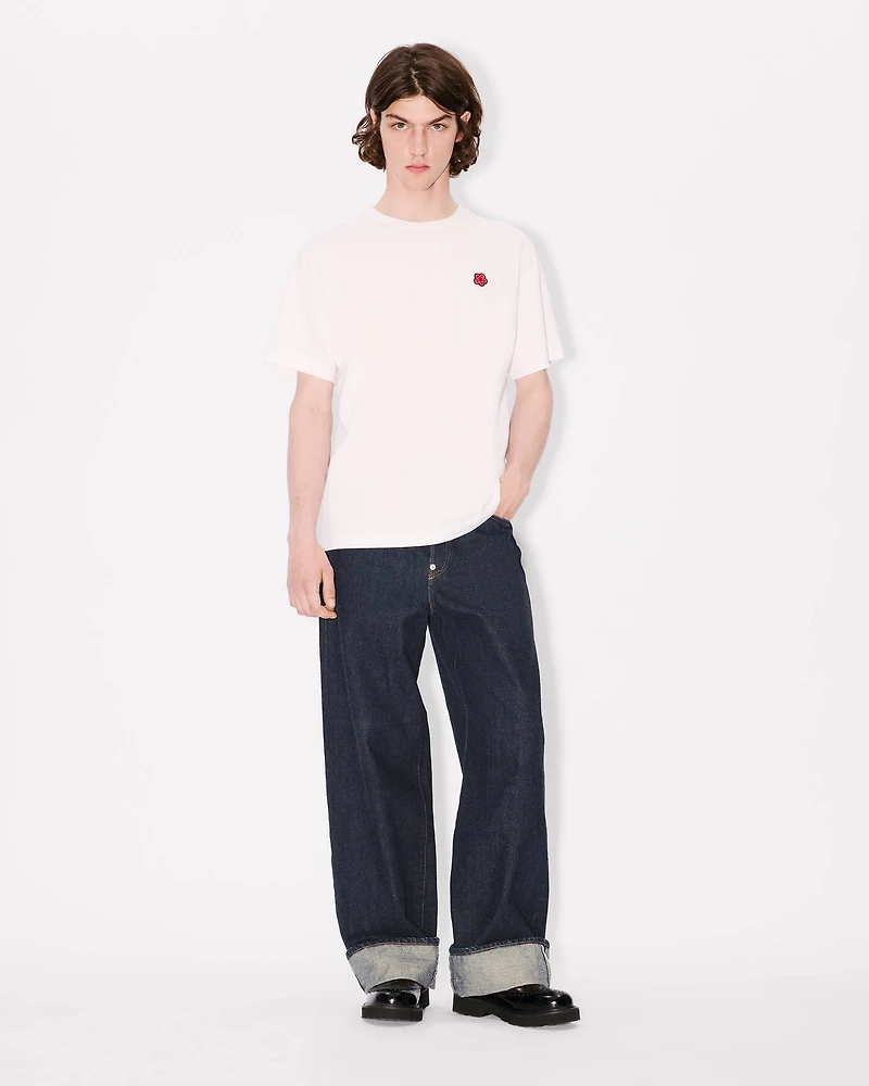 Turn up wide fit jeans Japanese denim