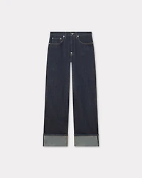 Turn up wide fit jeans Japanese denim