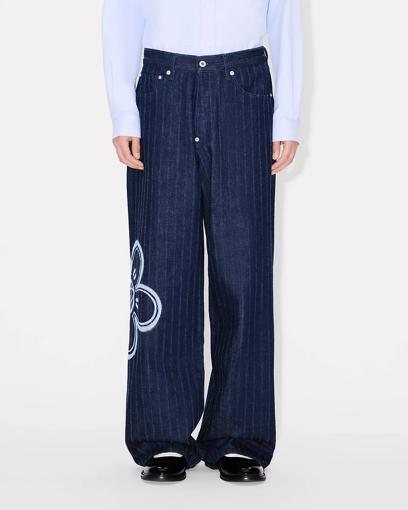 'Kenzo x Futura 2000' turn up wide fit jeans Japanese denim