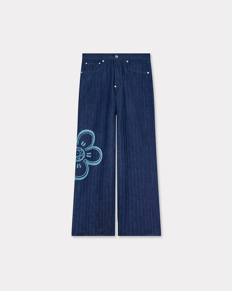 'Kenzo x Futura 2000' turn up wide fit jeans Japanese denim