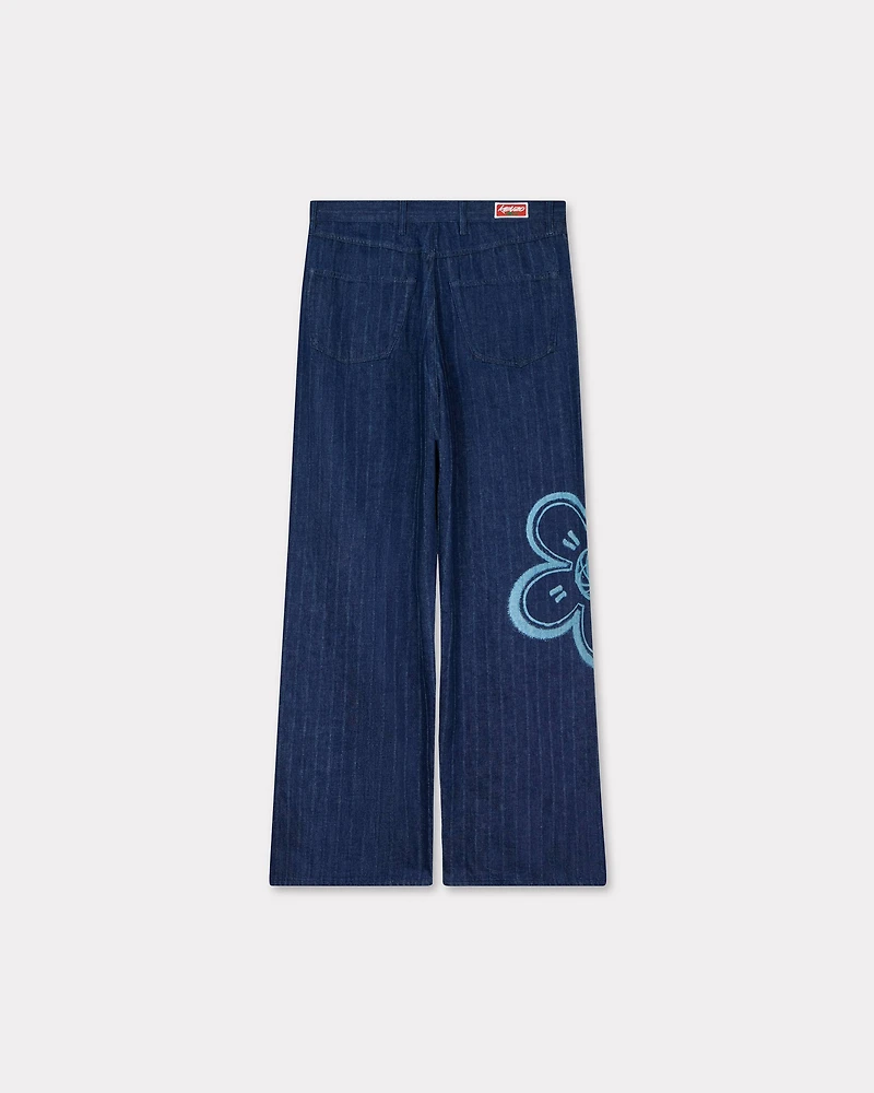 'Kenzo x Futura 2000' turn up wide fit jeans Japanese denim