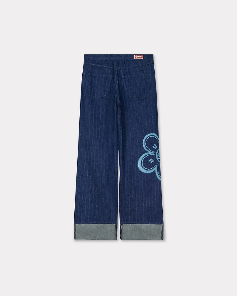 'Kenzo x Futura 2000' turn up wide fit jeans Japanese denim