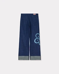 'Kenzo x Futura 2000' turn up wide fit jeans Japanese denim