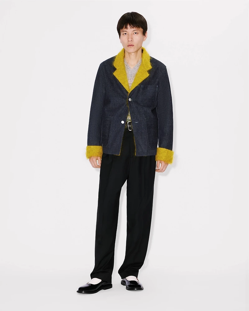 Fur tailored jacket Japanese denim