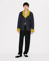 Fur tailored jacket Japanese denim