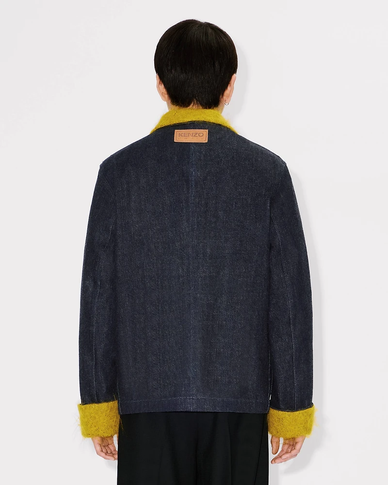 Fur tailored jacket Japanese denim