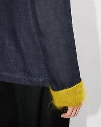 Fur tailored jacket Japanese denim