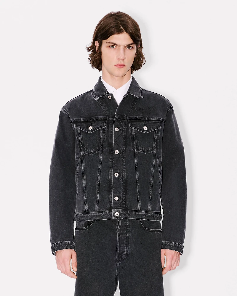 'Boke Flower' embroidered trucker jacket japanese denim