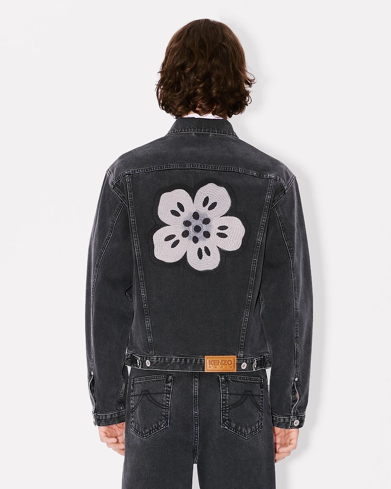 'Boke Flower' embroidered trucker jacket japanese denim