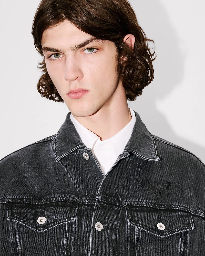 'Boke Flower' embroidered trucker jacket japanese denim
