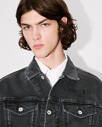 'Boke Flower' embroidered trucker jacket japanese denim