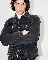 'Boke Flower' embroidered trucker jacket japanese denim
