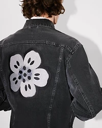 'Boke Flower' embroidered trucker jacket japanese denim