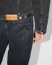 'Boke Flower' embroidered trucker jacket japanese denim