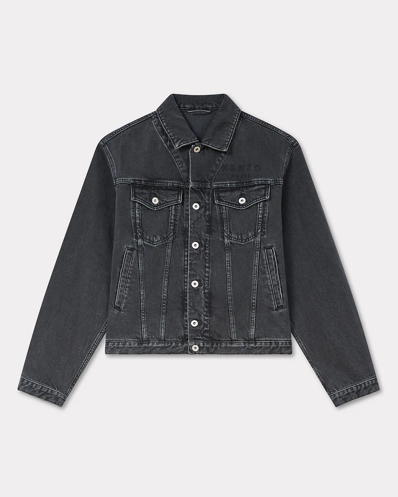 'Boke Flower' embroidered trucker jacket japanese denim