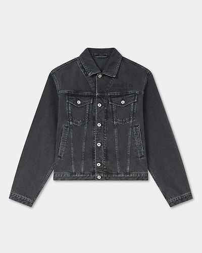 'Boke Flower' embroidered trucker jacket japanese denim