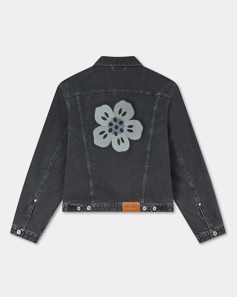 'Boke Flower' embroidered trucker jacket japanese denim