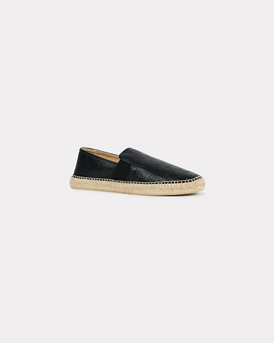'KENZO Weave' debossed espadrilles leather