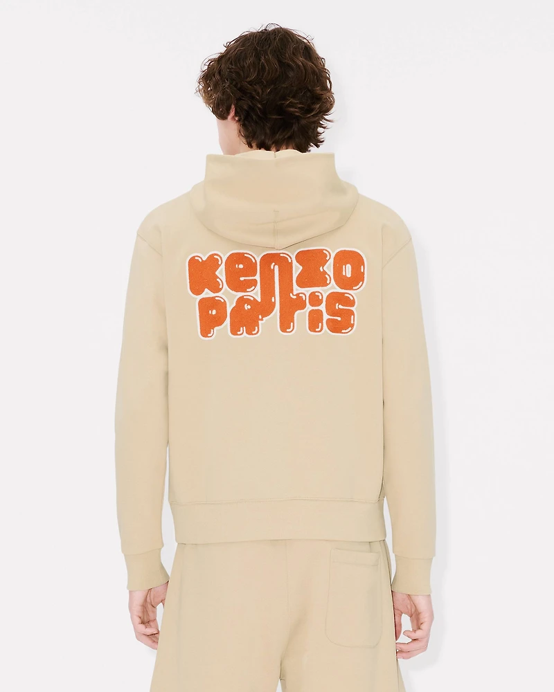 'KENZO Elephant Logo' embroidered full-zip hoodie cotton