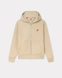 'KENZO Elephant Logo' embroidered full-zip hoodie cotton