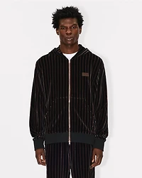 'KENZO Leaf Stripe' zipped hoodie velvet