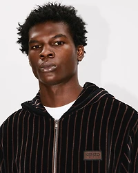 'KENZO Leaf Stripe' zipped hoodie velvet