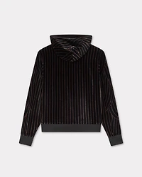 'KENZO Leaf Stripe' zipped hoodie velvet
