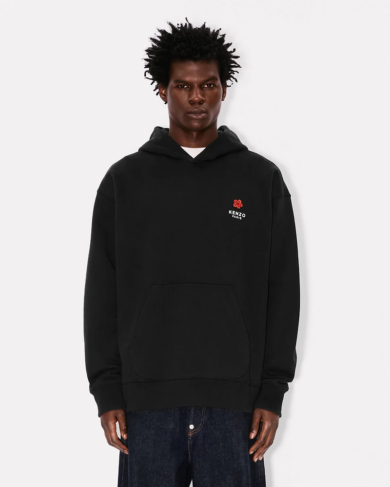 'Boke Flower' embroidered oversized hoodie cotton
