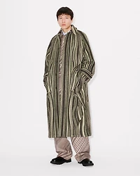 'KENZO Leaf Stripe' coat cotton wool jacquard