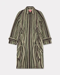 'KENZO Leaf Stripe' coat cotton wool jacquard