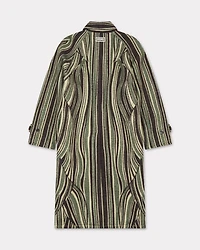 'KENZO Leaf Stripe' coat cotton wool jacquard