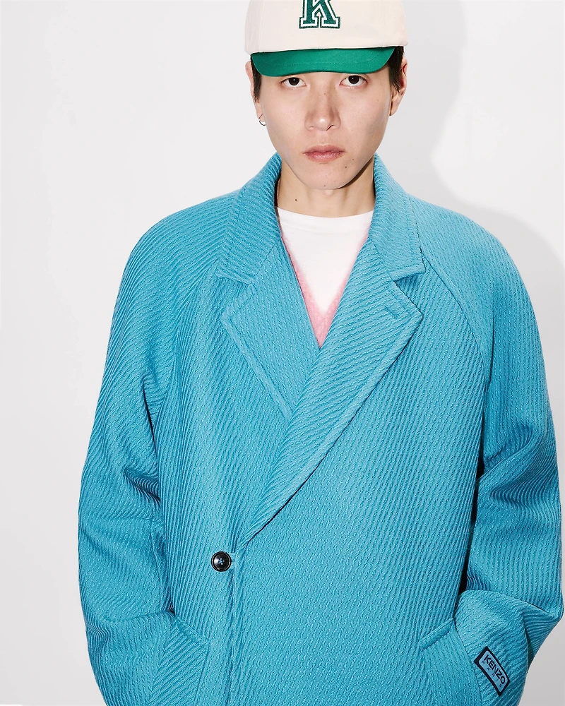 Wrap coat mixed virgin wool