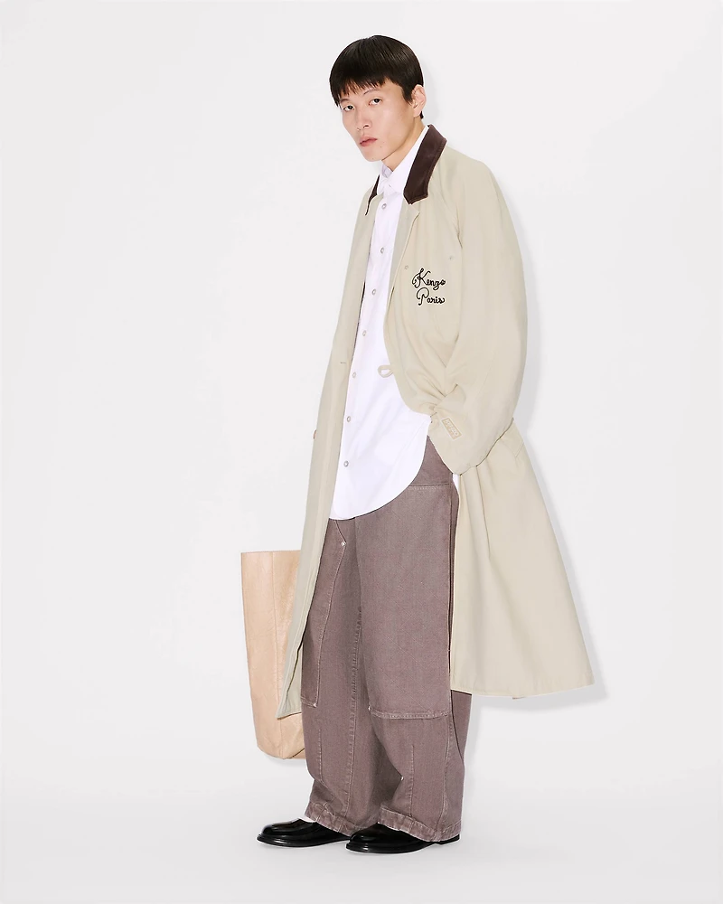 'KENZO Paris Chainstitch' wrap coat washed cotton