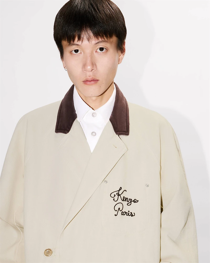 'KENZO Paris Chainstitch' wrap coat washed cotton