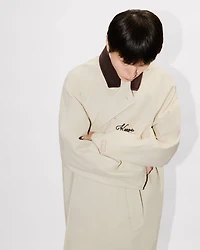 'KENZO Paris Chainstitch' wrap coat washed cotton