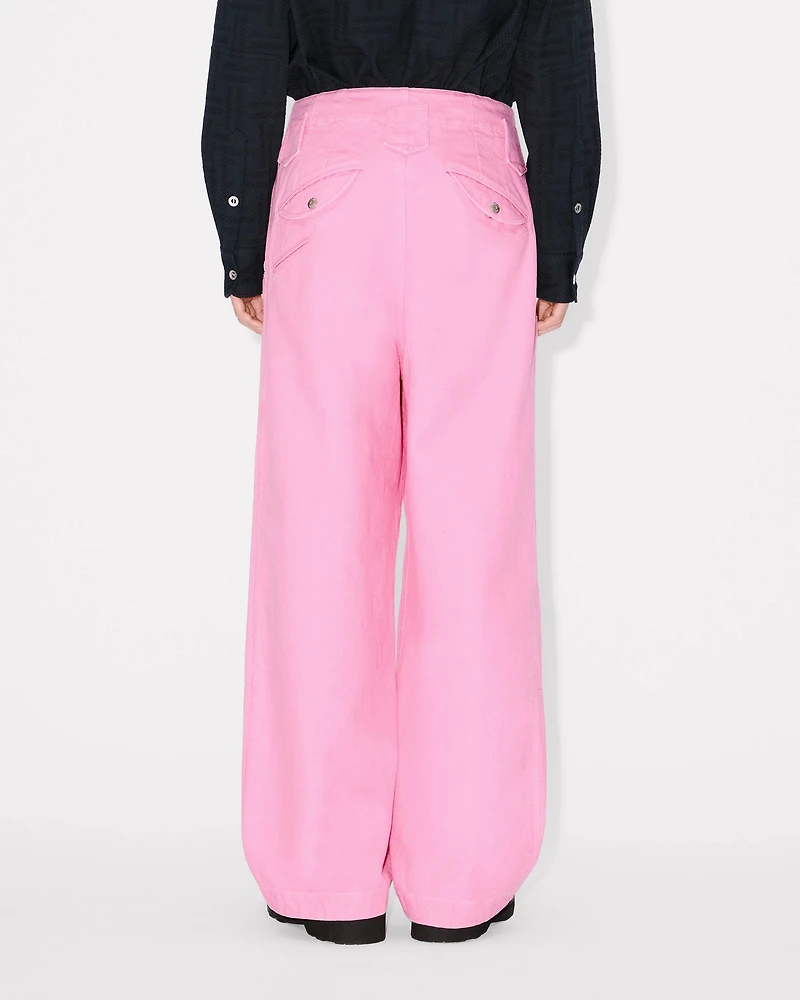 'KENZO Weave' double knee pants washed cotton