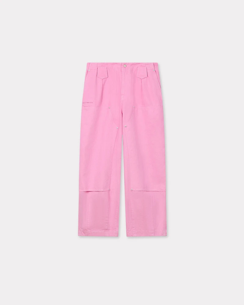 'KENZO Weave' double knee pants washed cotton