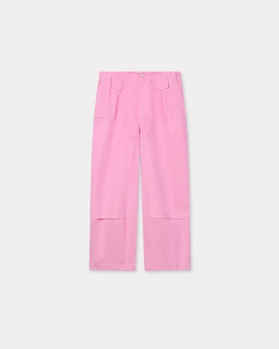 'KENZO Weave' double knee pants washed cotton