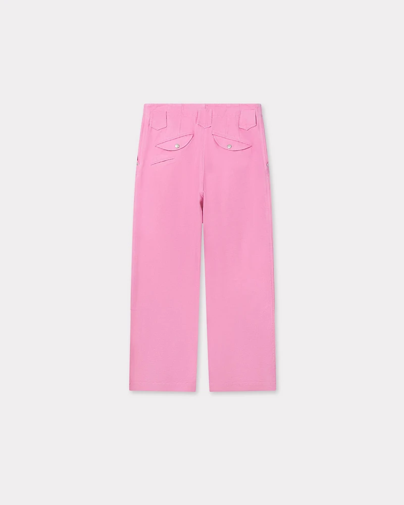 'KENZO Weave' double knee pants washed cotton
