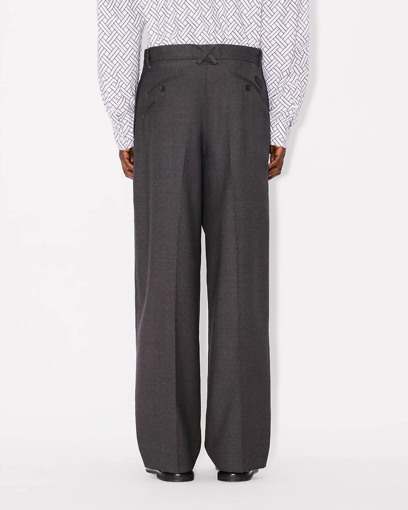 'KENZO Weave' straight tailored pants wool jacquard