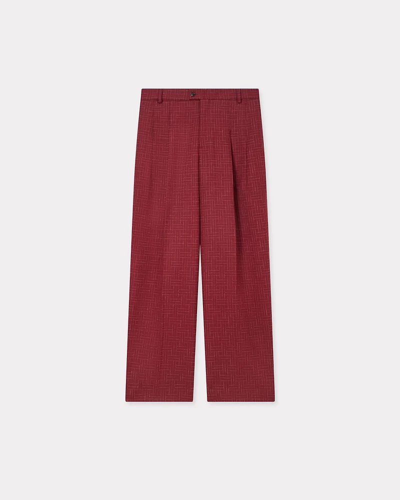 'KENZO Weave' straight tailored pants virgin wool jacquard