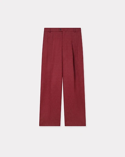 'KENZO Weave' straight tailored pants virgin wool jacquard