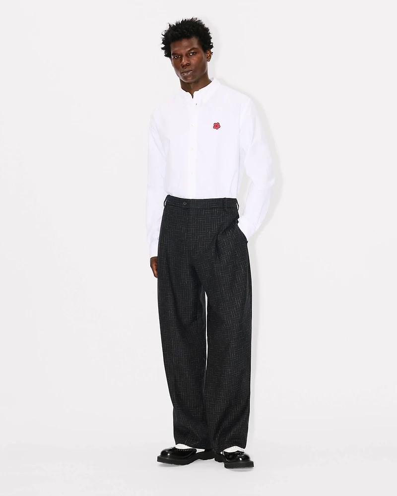 'KENZO Weave' straight tailored pants virgin wool jacquard