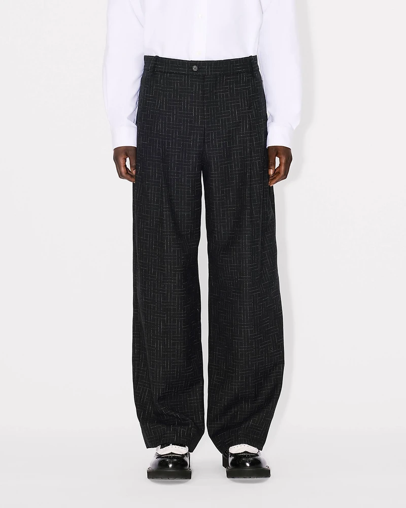 'KENZO Weave' straight tailored pants virgin wool jacquard
